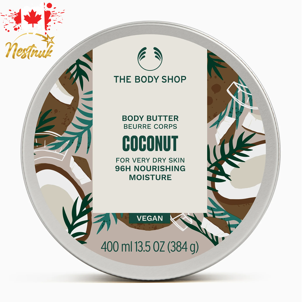The Body Shop Coconut Body Butter Cream Lotion | Jumbo Size 400 mL (13.5 oz)