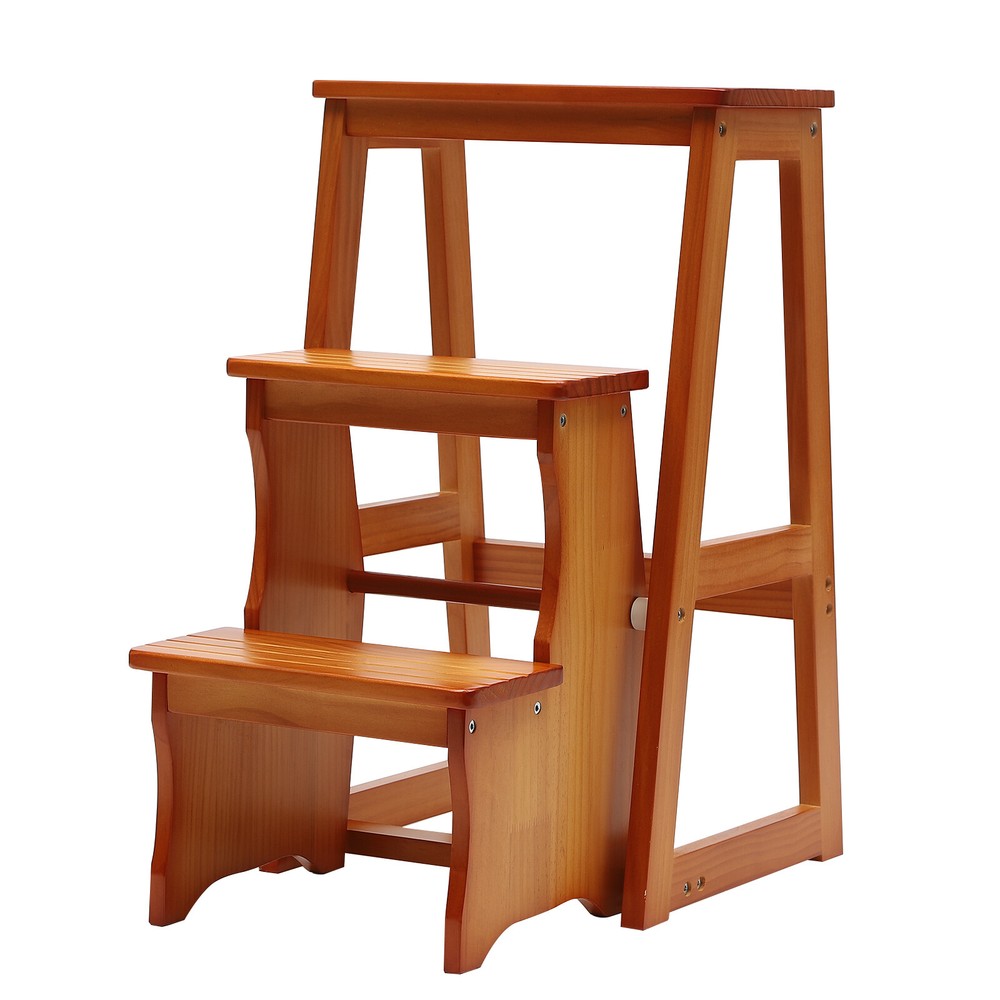 3-Step Folding Library Ladder Chair,  Portable Multifunctional Step Stool