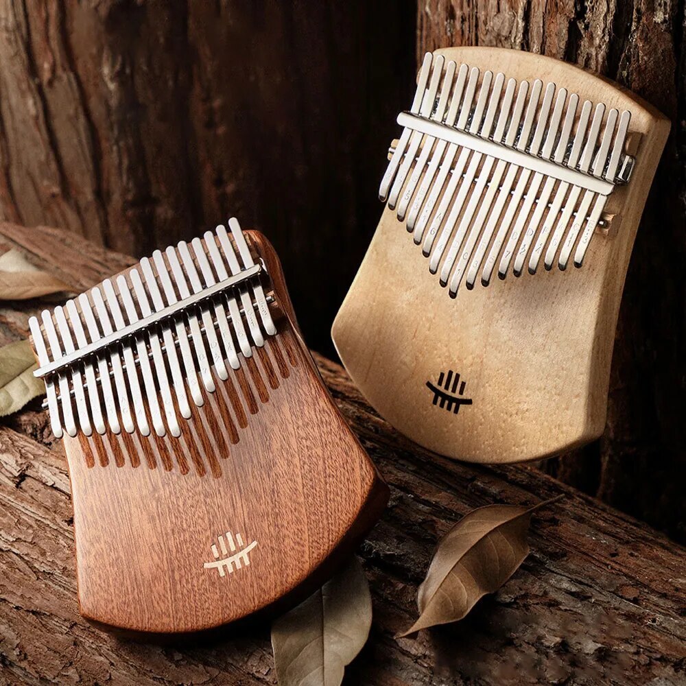 100% New Keyboard Walnut 17 Key Kalimba Scalloped Thumb Piano Maple Piano