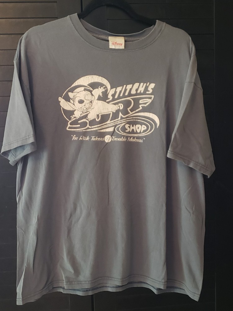 Vintage 90s Stitch's Surf Shop Lilo And Stitch Walt Disney Surfing T-shirt XL