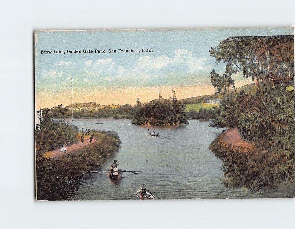 Postcard Stow Lake Golden Gate Park San Francisco California USA