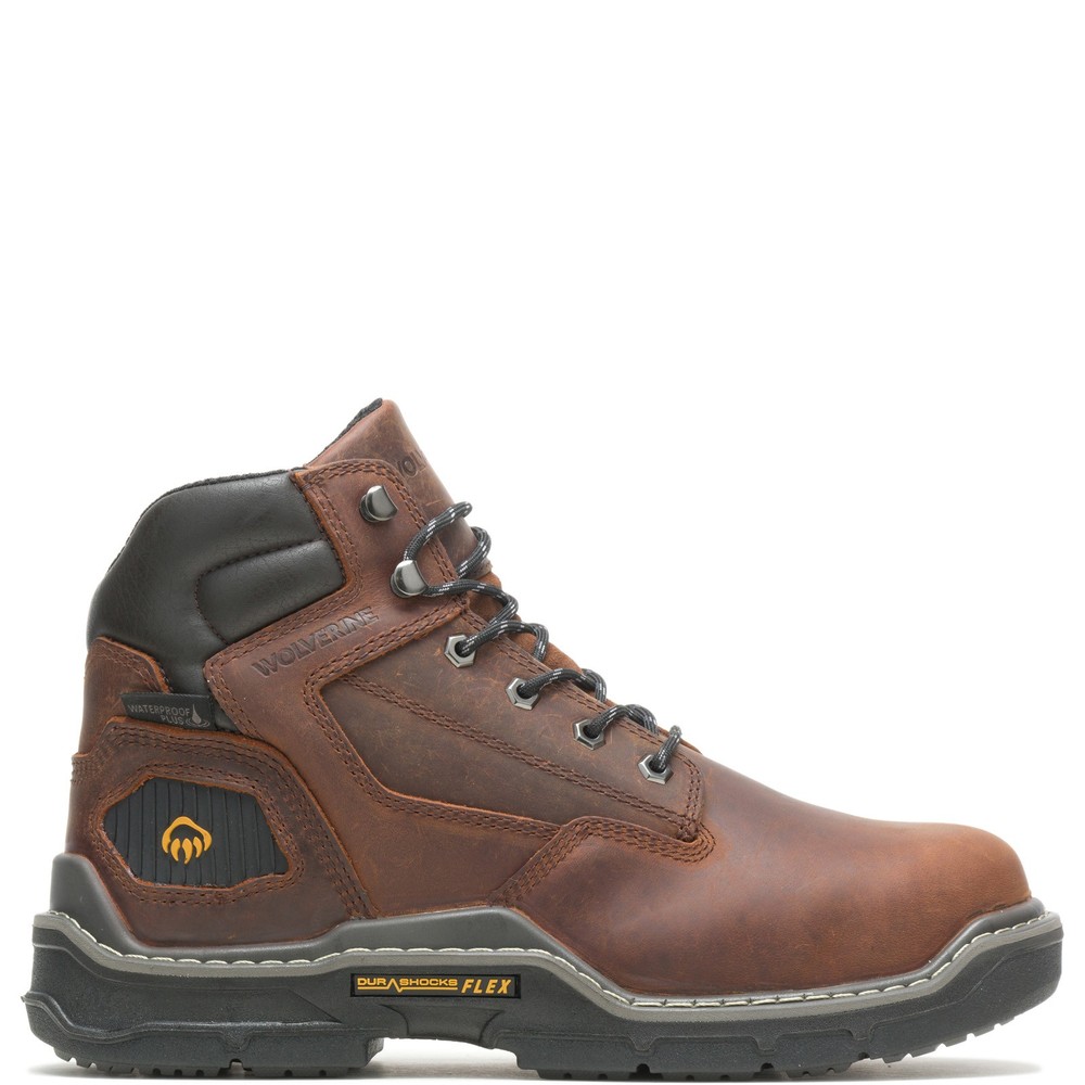 Wolverine Raider Durashocks 6 Insulated Brown Work Boots for Men Size 13