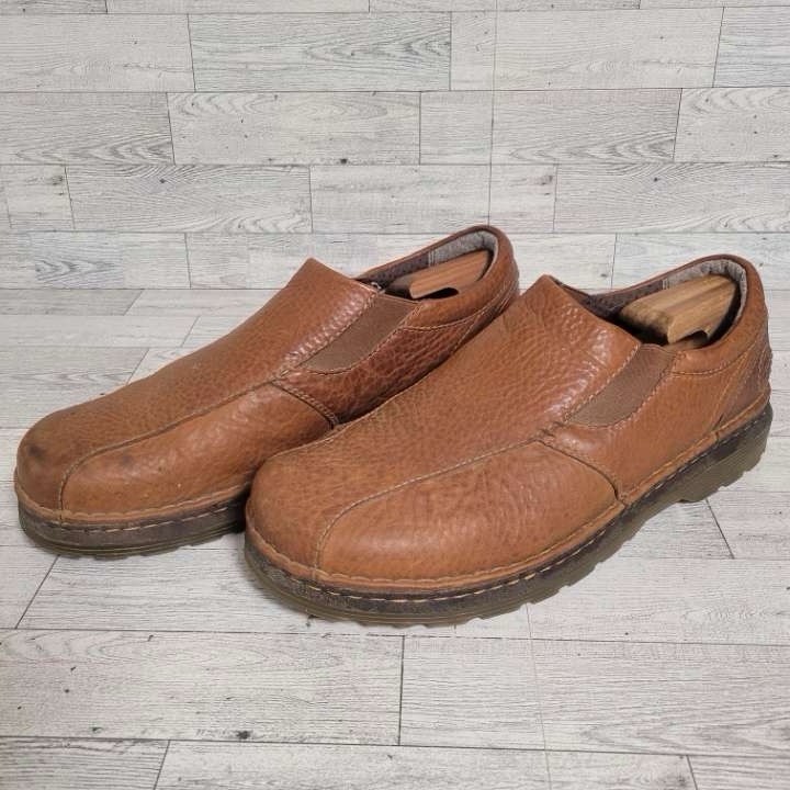 Men’s Dr. Martens Tevin Brown Pebbled Leather Slip-On Loafers Shoes Size 12