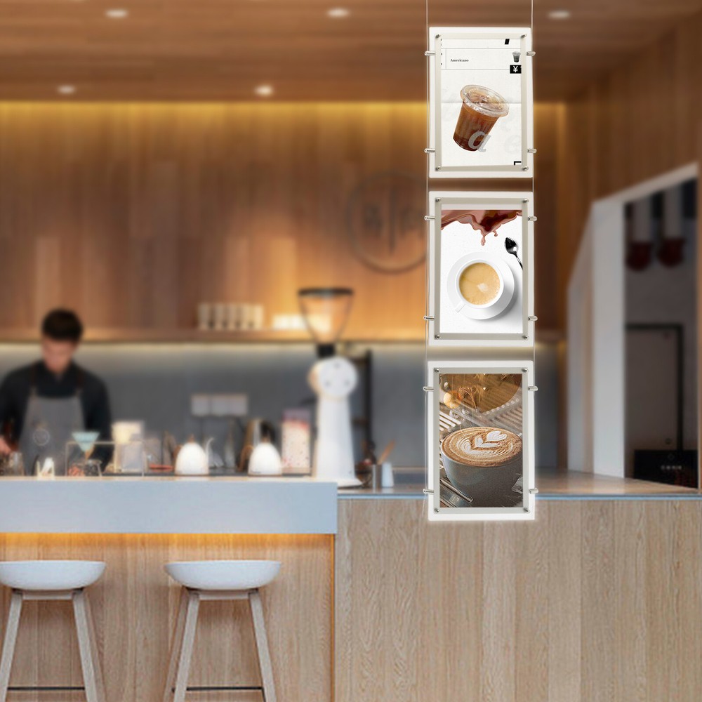 3-Piece A3 Real Estate Window Hanging LED Backlit Picture Frame Display Sign Holder – Premium Illuminated Advertising Solution for Property Listings