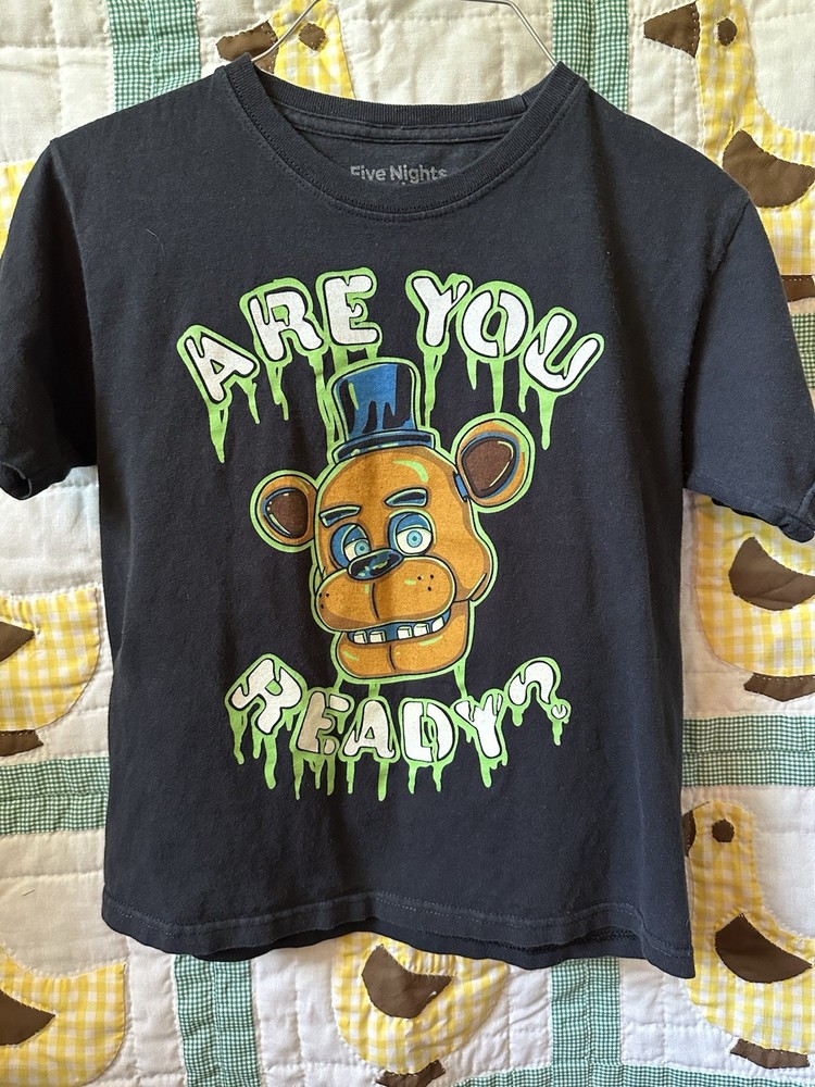 Five Nights At Freddy's Shirt Boys Size S Large Youth Black Shirt Are You Ready?