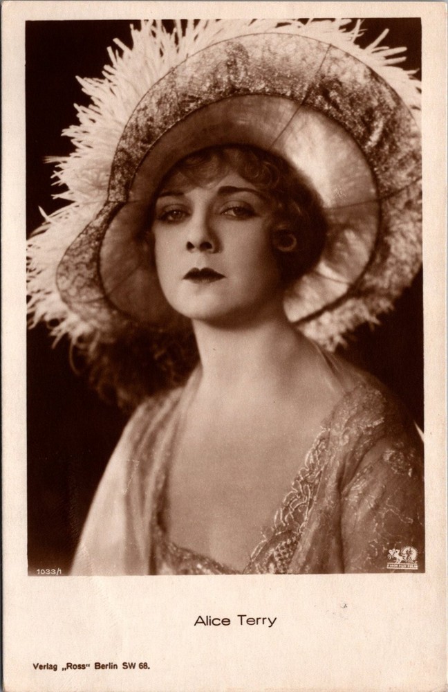Alice Terry Silent Film Star Portrait Ross Verlag RPPC Postcard 1920s