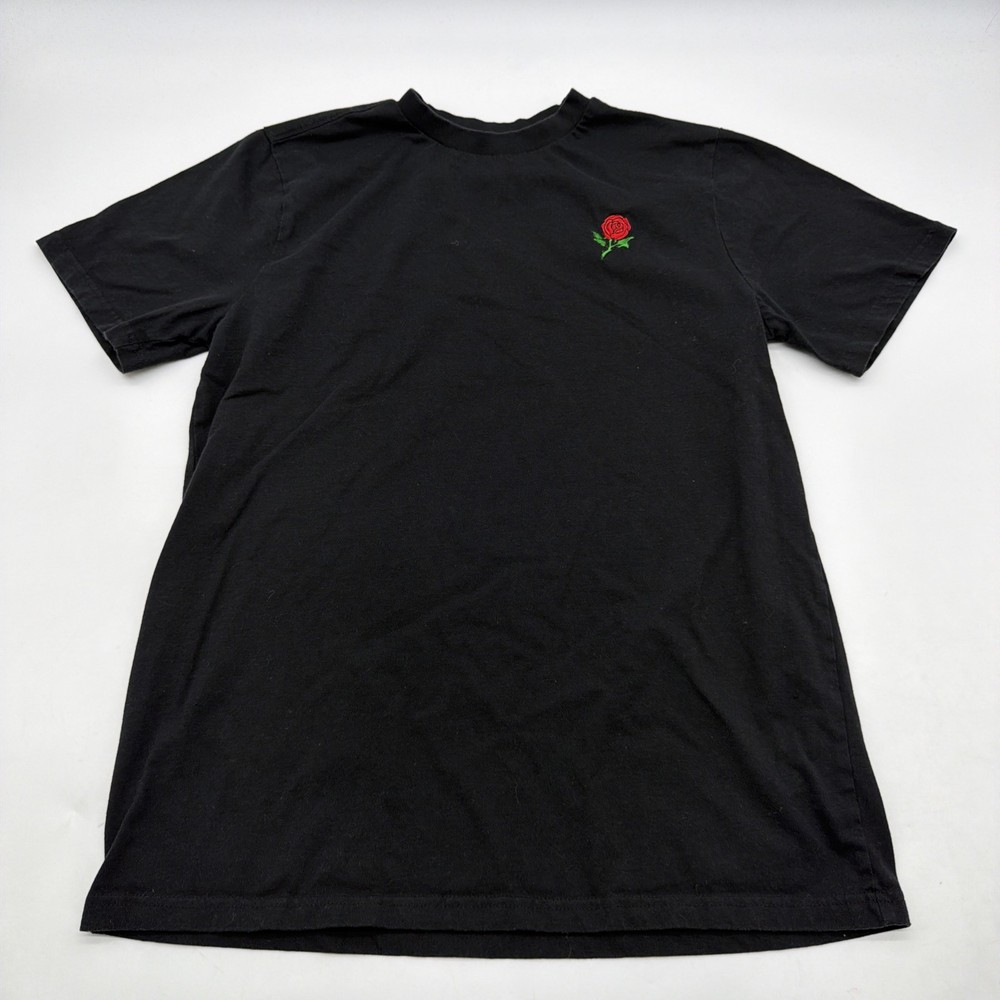 Eighty Eight Brand T-shirt Men M Black Rose Embroidered .#41575