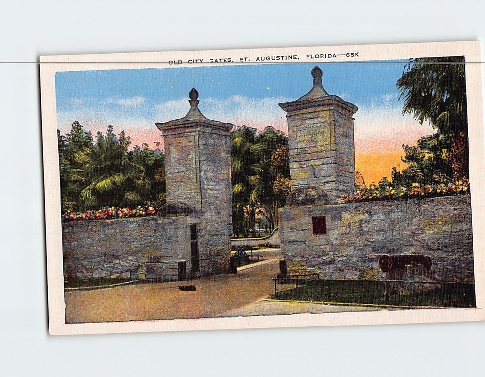 Postcard Old City Gates St. Augustine Florida USA