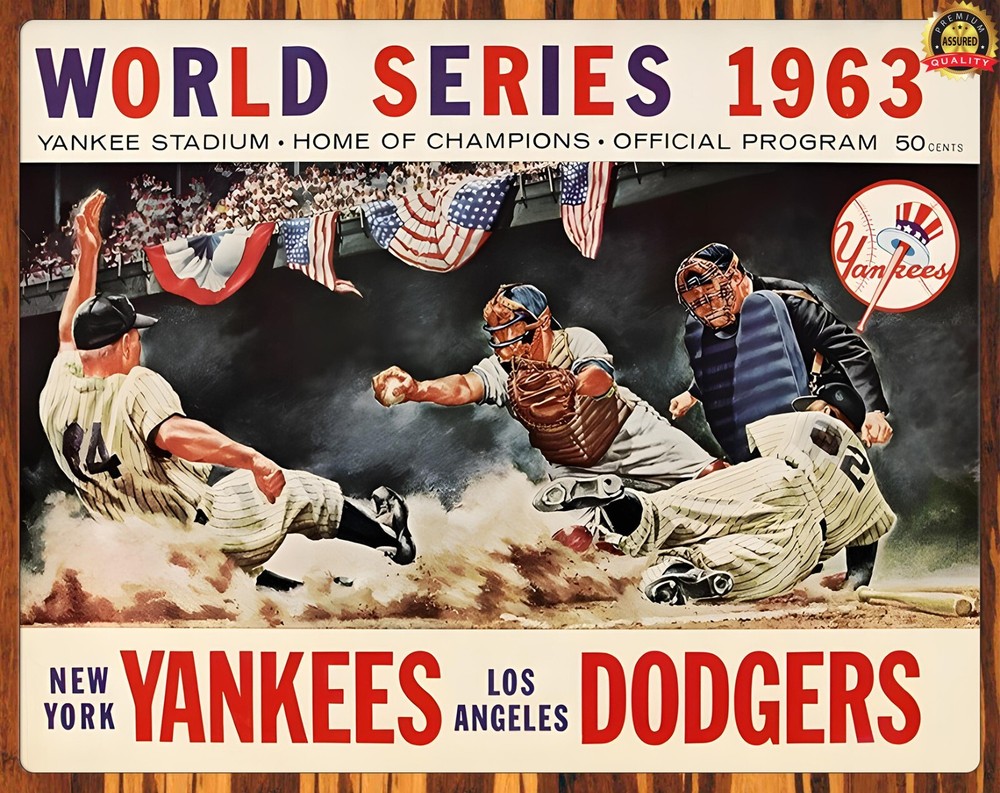 World Series 1963 - Yankees Vs Dodgers - Metal Sign 11 x 14