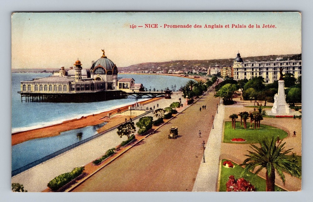 France- Nice Promenade & Palace Of The Pier Souvenir Old Post Vintage Postcard