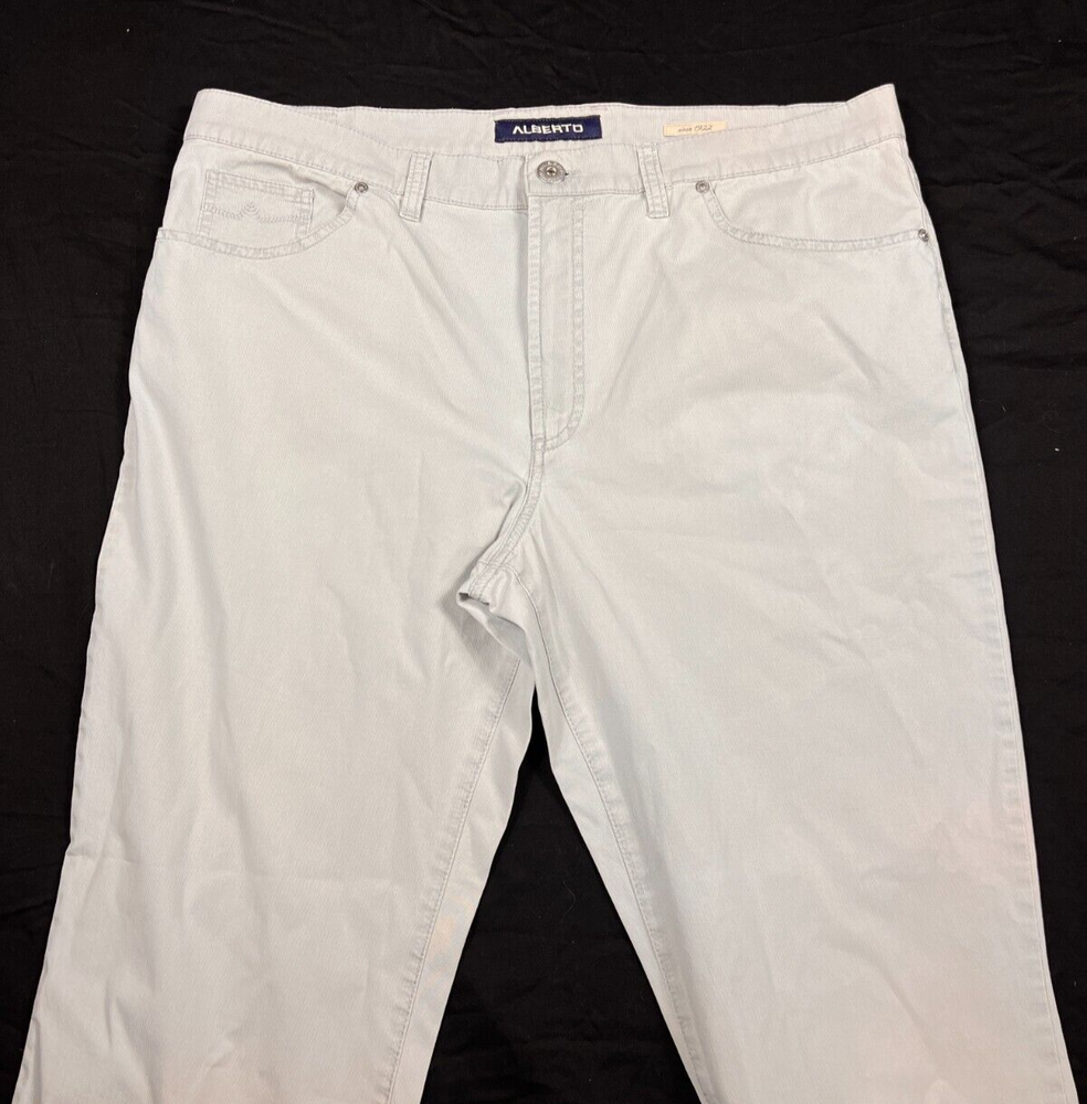 Alberto Chino Pants Tan Flat Front Cotton Straight Fit Men's 40X32 Nice