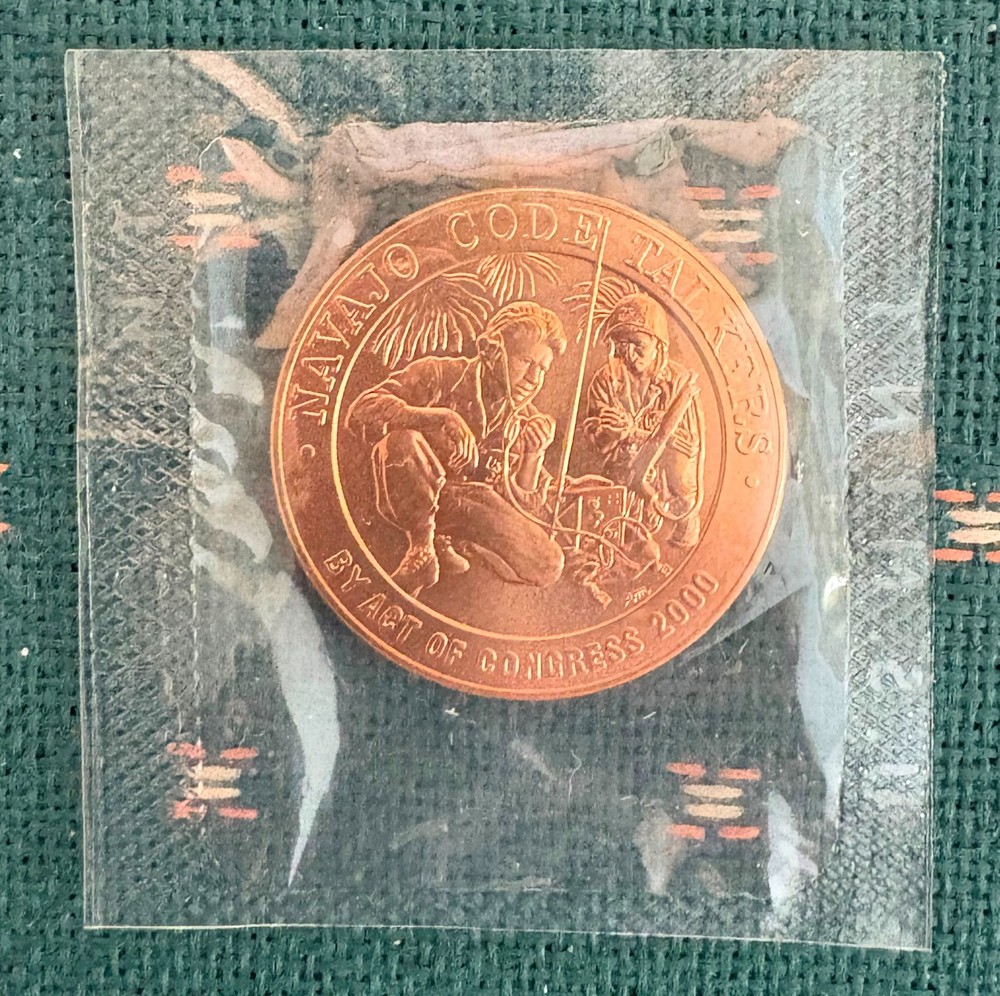 2000 US Mint Navajo WWII Codetalkers  USMC Medal - orig. mint plastic wrap