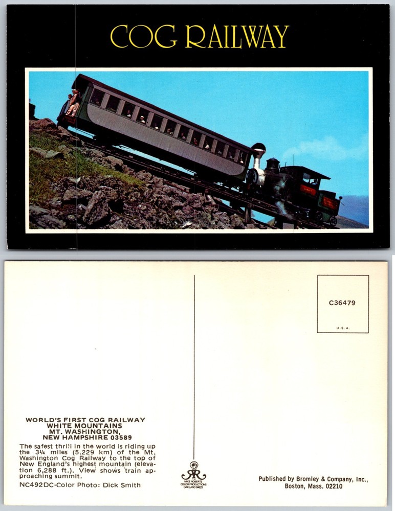 Cog Railway Train Mt Washington New Hampshire Postcard