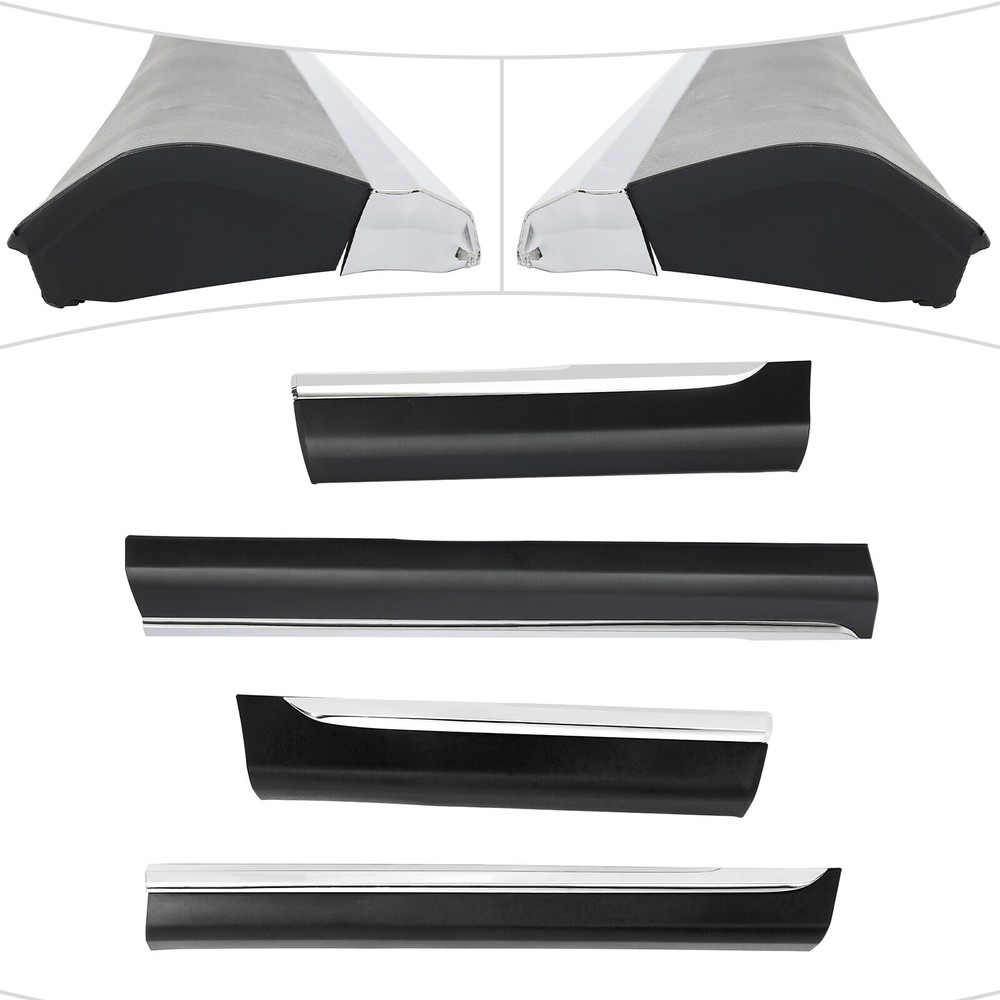 Fit 11-13 Toyota Highlander Front & Rear Door Lower Molding Trim Panel Set