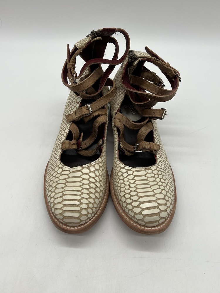 Freebird By Steven Marcel Beige Snakeskin Print Women’s Size 10 Leather Shoes.