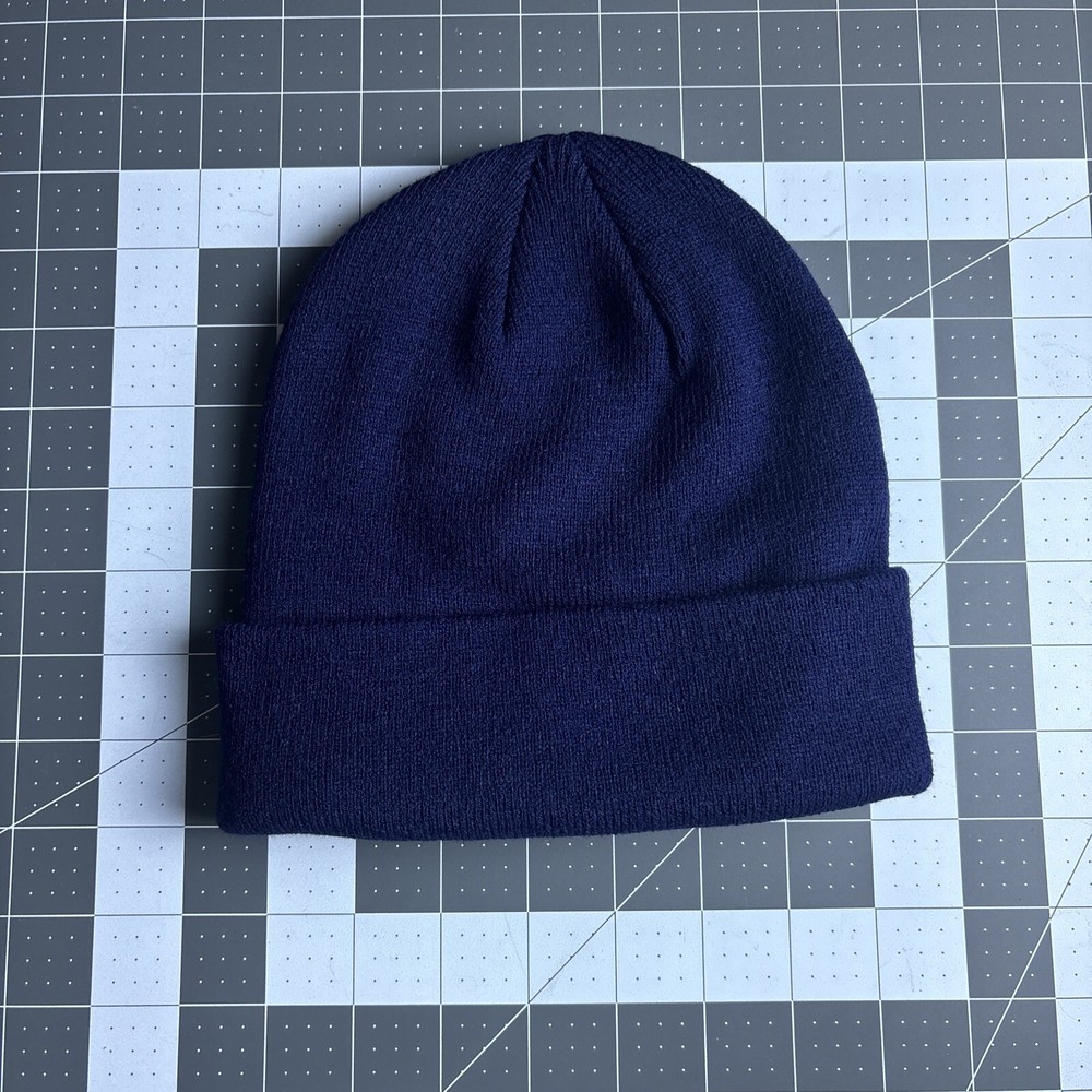 Navy Blue Skull Beanie for Men and Women - Soft Stretch Fit