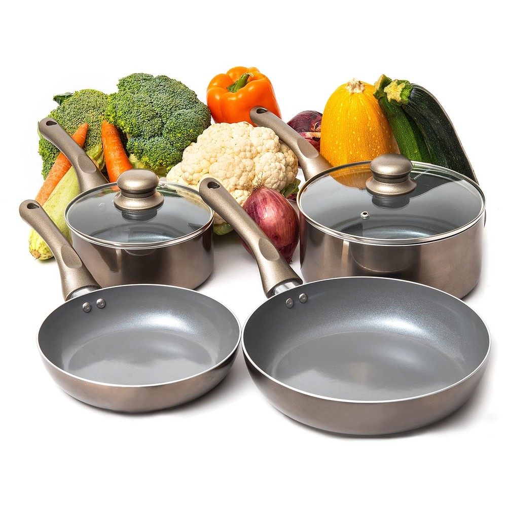 Moss & Stone 8 Pcs Nonstick Cookware Set Aluminum Pots and Pans With Cooking