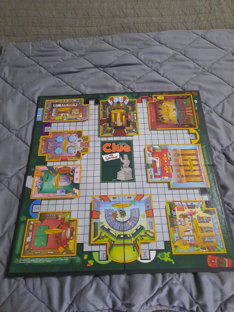 2002 Parker Brothers The Simpsons Clue 2nd Edition replacement game board ONLY