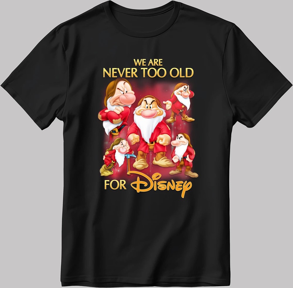Disney Snow White Characters Grumpy Black T-Shirt