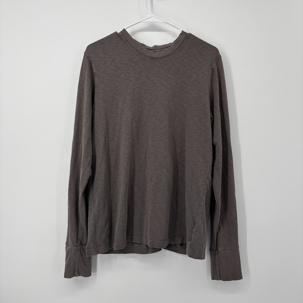 American Giant Shirt Mens XL Brown Cotton Long Sleeve Basic Base Layer *Read*
