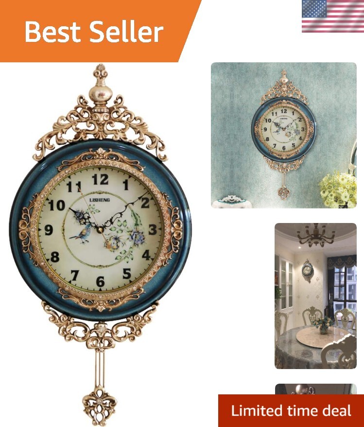 Elegant Hand-Painted Traditional Grandfather Wall Clock Modern Decor