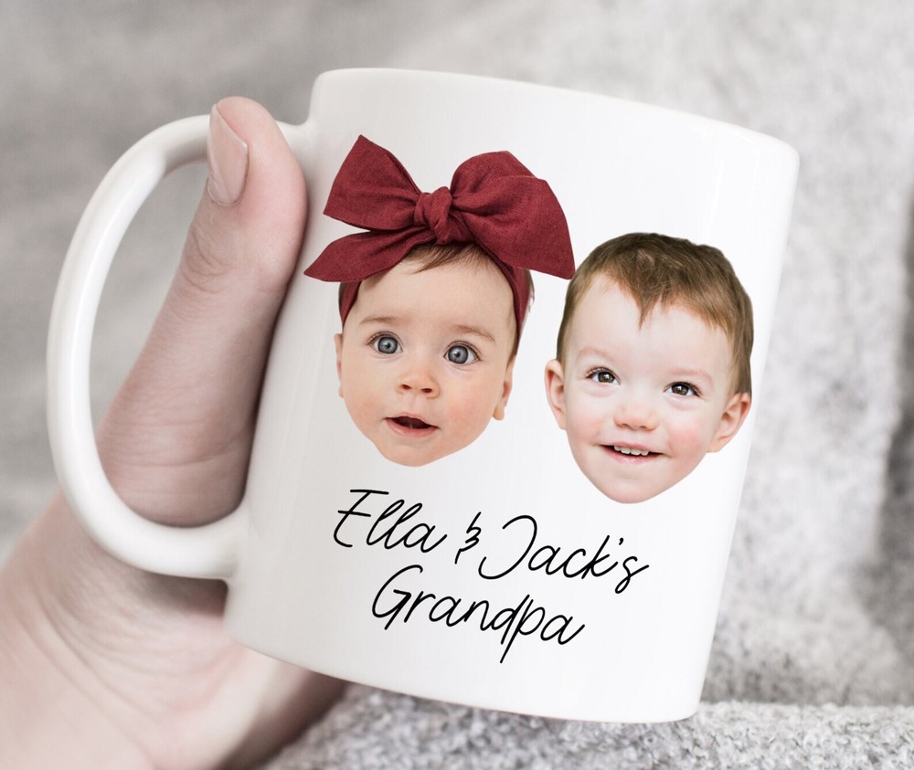 Two Baby Face Mug Personalized Photo Gift Custom Baby Face Mug Custom Grandchild