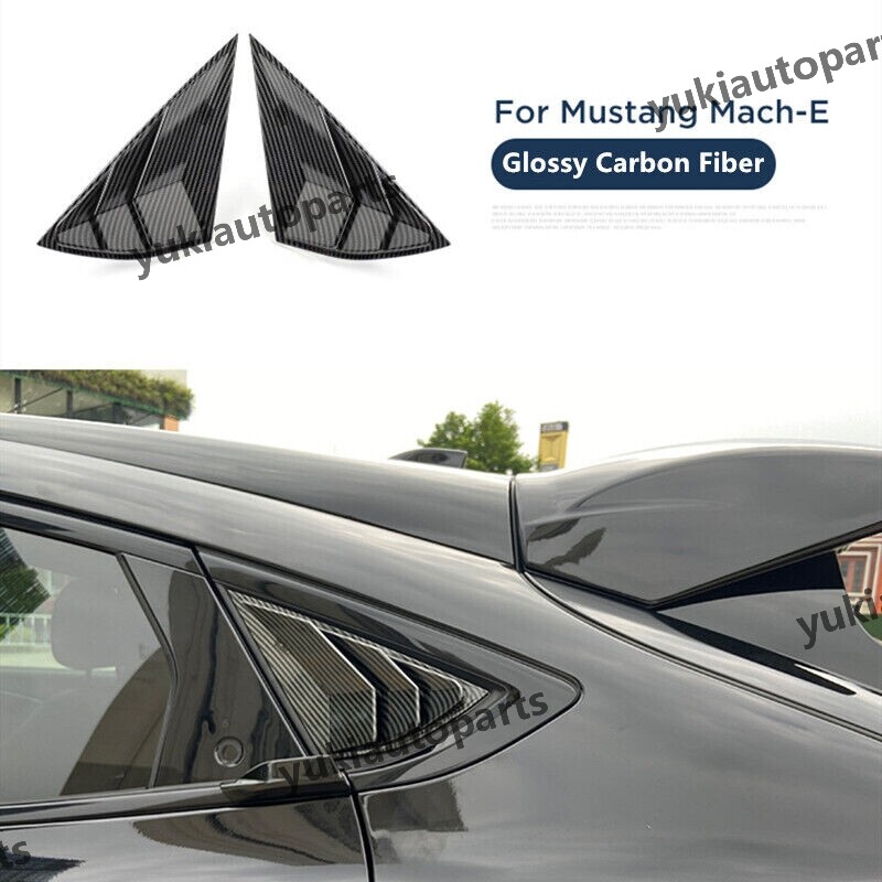 Ford Mustang Mach-E 2021-2022 Carbon Fiber Side Window Louvers Cover Trim