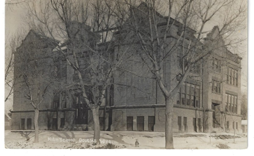 RPPC Douglas Wyoming Converse County High School c1920 Hiram Thurston Kenwood NY