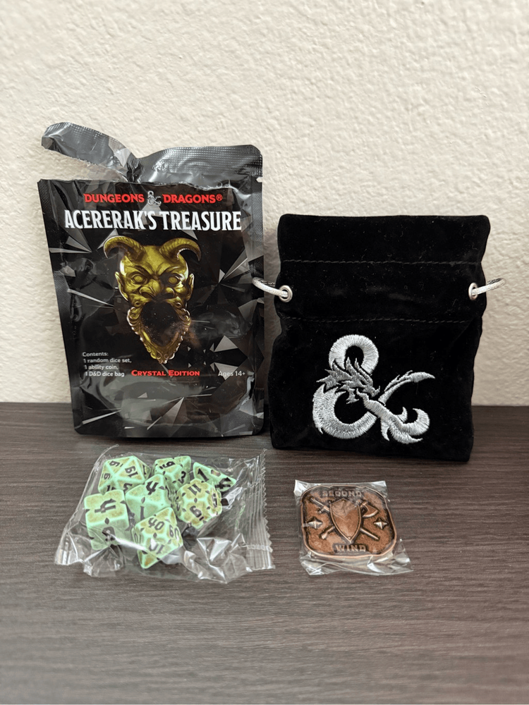 Dungeons & Dragons Acererak's Treasure Crystal Edition Dice Set + Bag + Coin-image