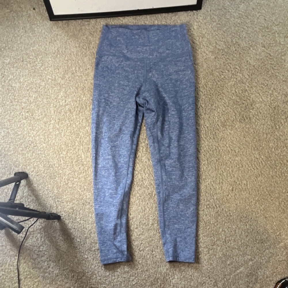 Aerie High Rise Ankle Heathered Blue Yoga Leggings Women’s L/G