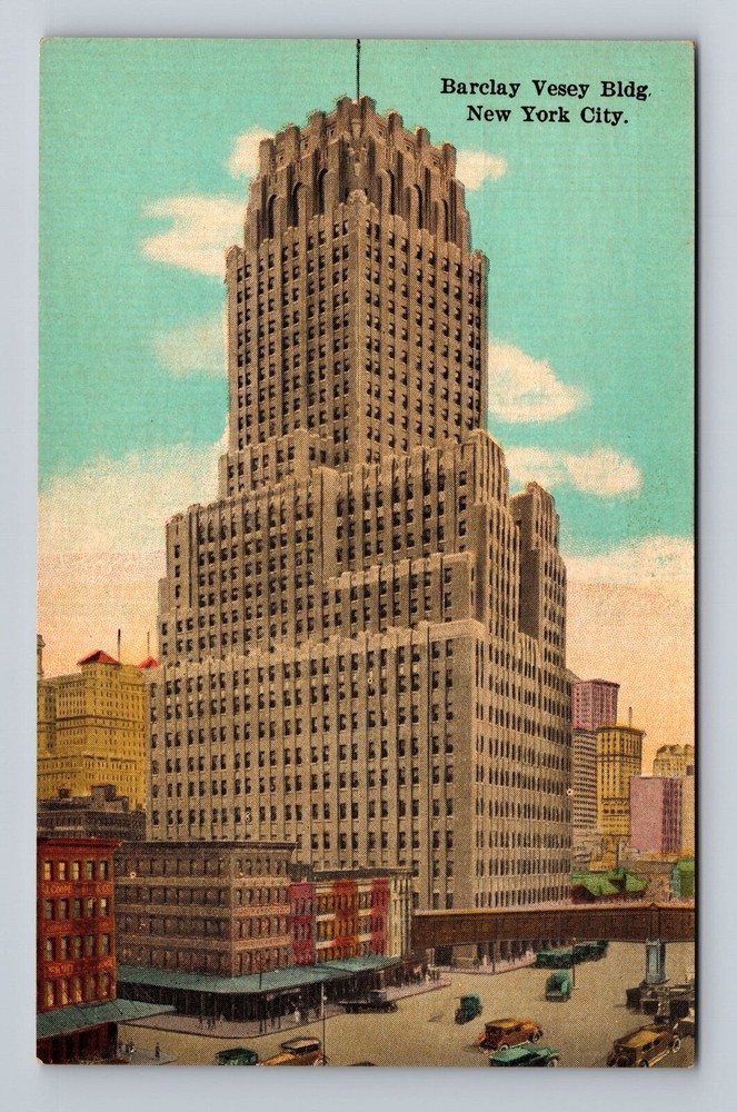 New York City NY-Barclay Vesey Building, Souvenir, Vintage Postcard