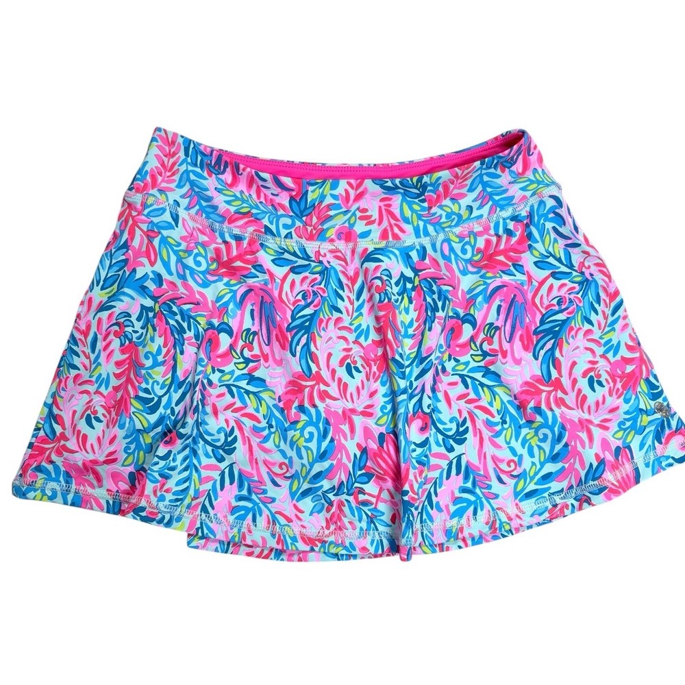 Lilly Pulitzer NWOT Luxletic Alia Skort XS Pink Blue Tropical Floral Tennis