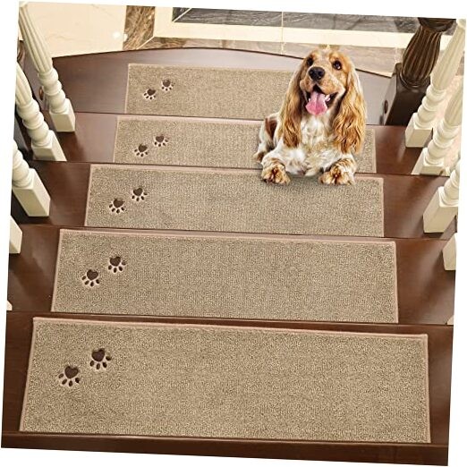 Non-Slip 28x9 Inch Stair Treads for Wooden Steps - Indoor Carpet Safety