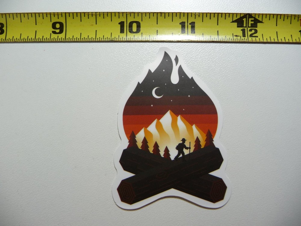 Nighttime Hike Campfire Decal Sticker for Outdoor Travel Lovers