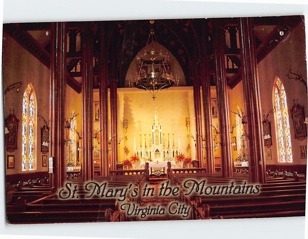 Postcard St. Marys in the Mountain Virginia City Nevada USA