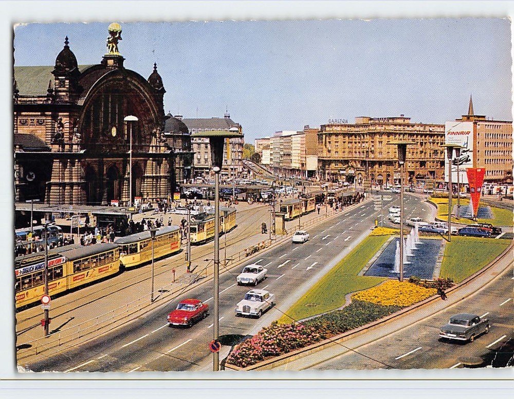 Postcard The Main Station Frankfurt Germany