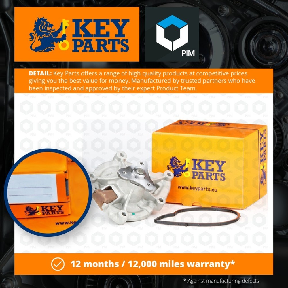 Water Pump fits PEUGEOT 2008 MK1 1.6 2013 on 5FS(EP6C) Coolant KeyParts 1201H8