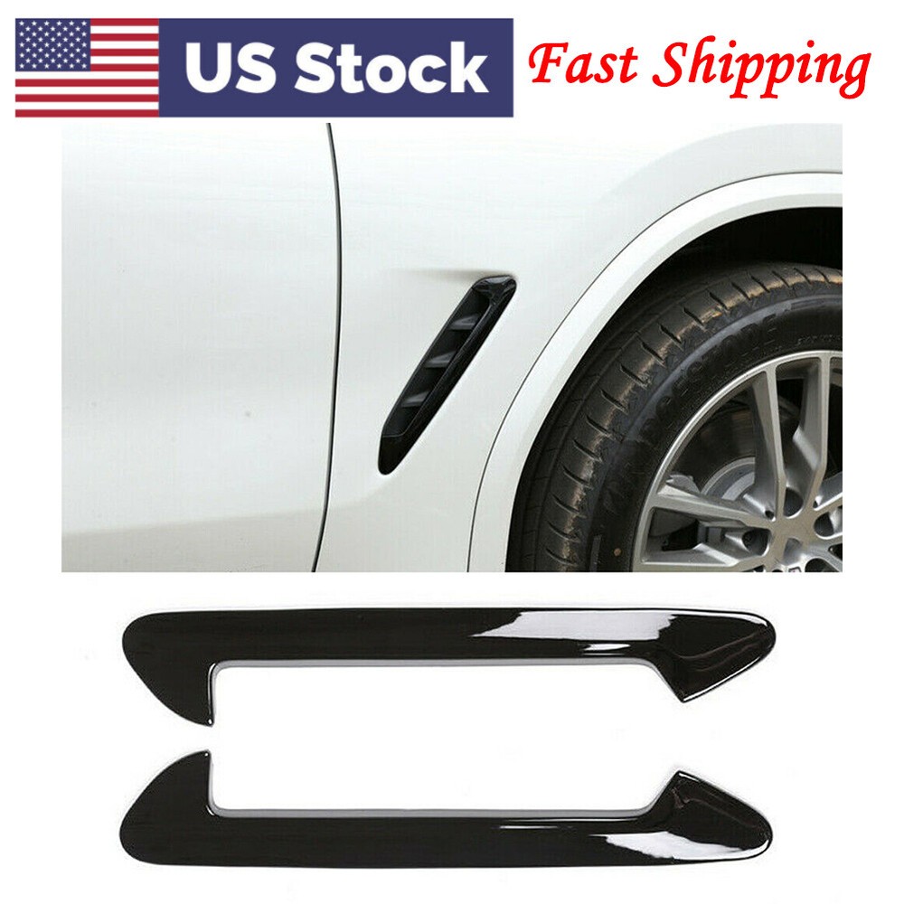Side Air Fender Vent Trim For BMW X3 G01 X4 G02 2018-2023 2019 Gloss Black Motor