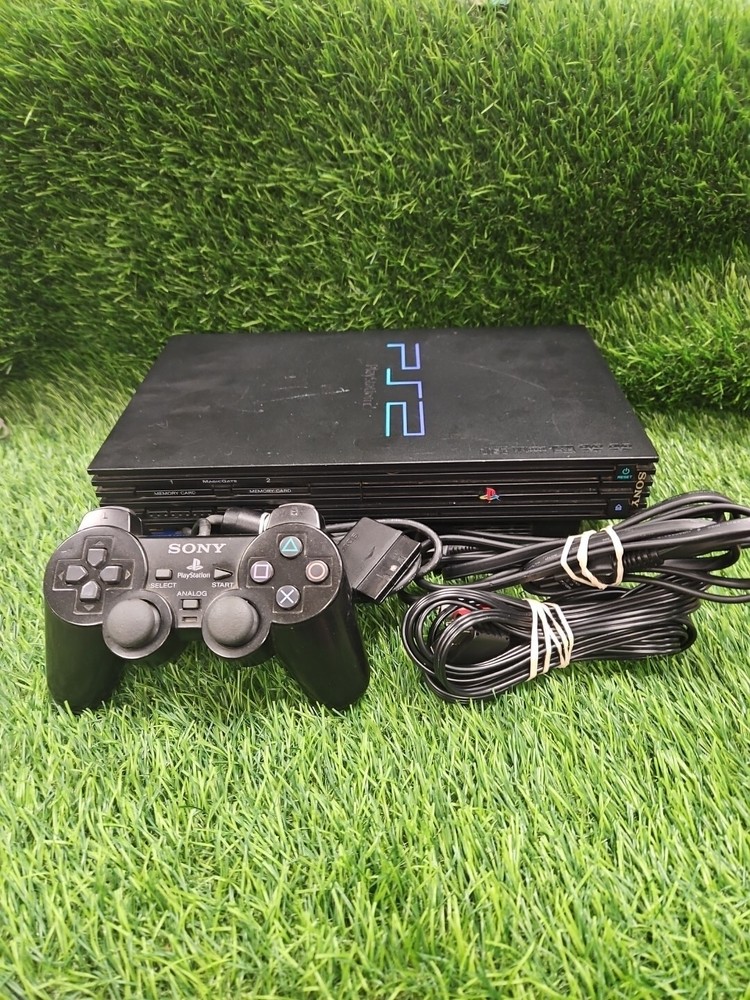 Playstation 2 PS2 Fat Console Bundle With Wires Control Video Game System Tested
