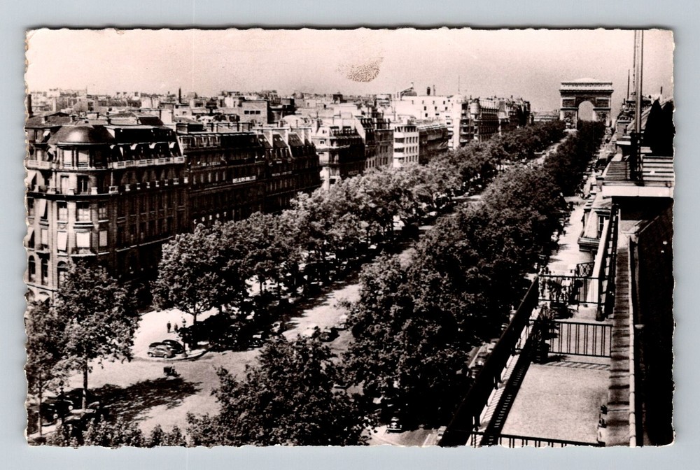 France-Paris Avenue Des Champs-Elysees Postal Old Card PC Vintage c1954 Postcard