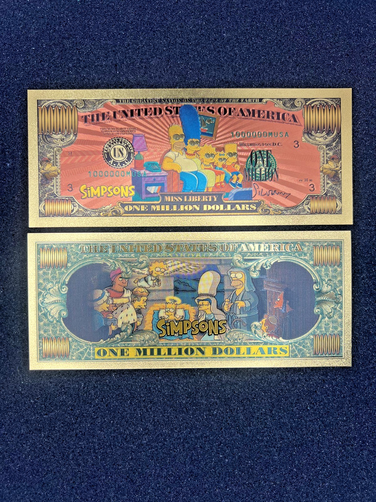 The Simpsons Family - 24k Gold Foil Banknote - The Simpsons Show