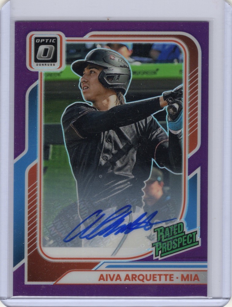 2026 Panini Donruss Optic Aiva Arquette Rated Prospect Purple /99 Auto