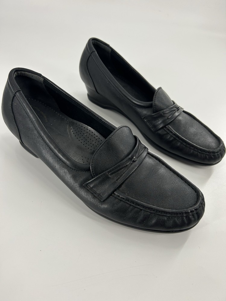 SAS Easier Slip On Black Leather Loafer Shoe Comfort Tripad Size 11