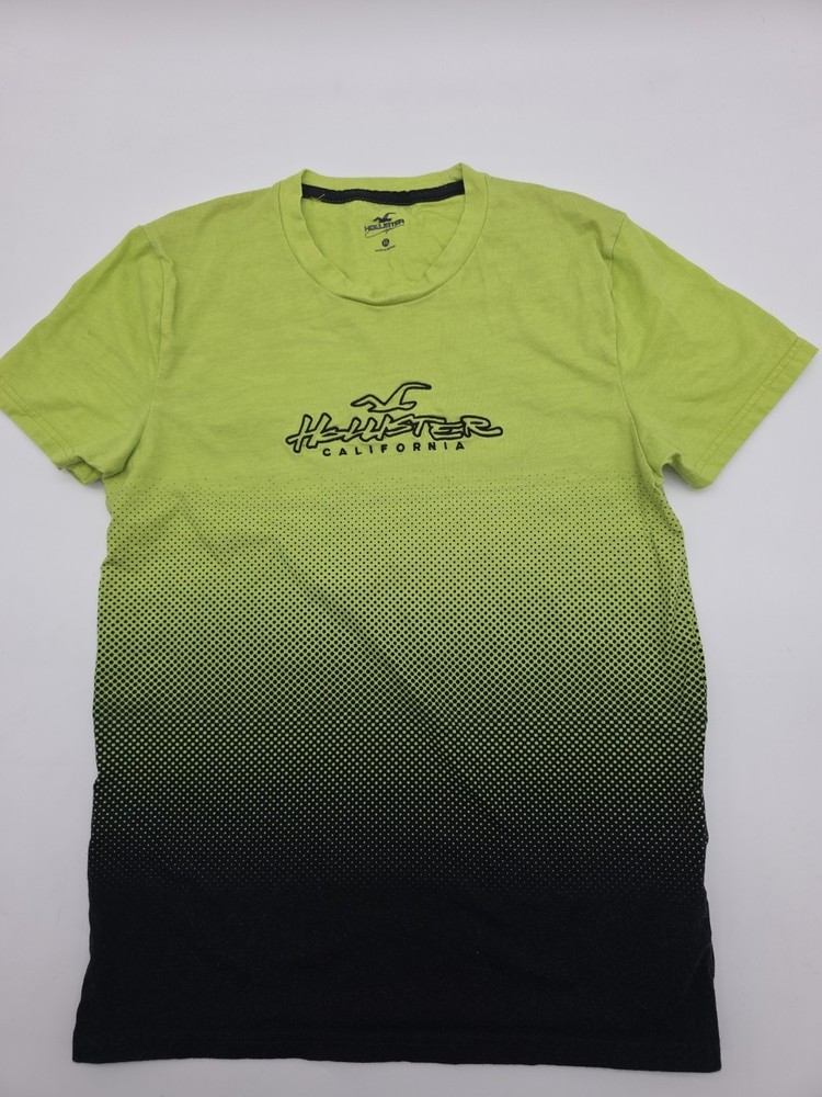 Hollister Relaxed Fit T-shirt Men XS Green Graphic Print Logo 100% Cotton.#42583
