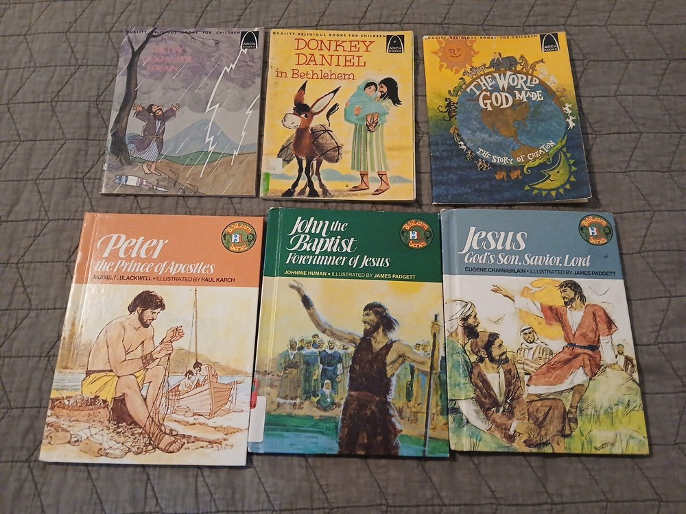 Arch Book/ Biblearn Lot Of 6 Vintage Religious Children's Books, Peter, John