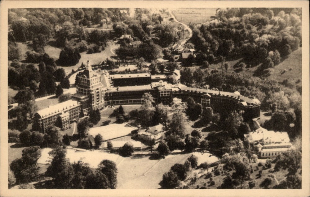 Hot Springs Virginia Homestead Resort Hotel aerial unused vintage postcard