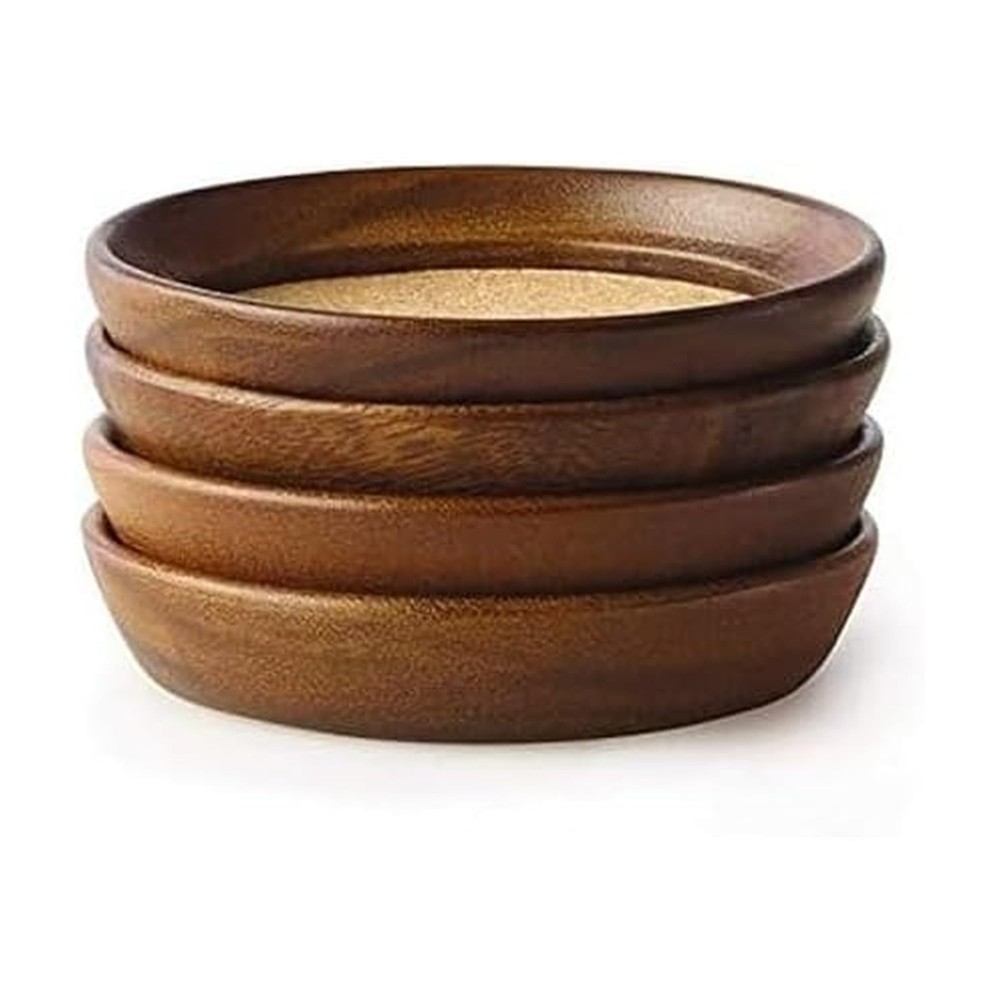 Kamenstein 4 Piece Set, Natural Acacia Wood and Cork Stackable Coasters, Set ...