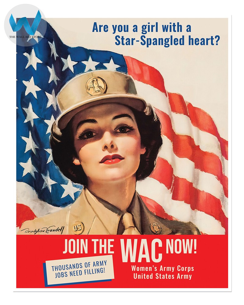 Vintage WWII 'Join the WAC Now!' Women’s Army Corps Recruitment  18x24 or 24x36