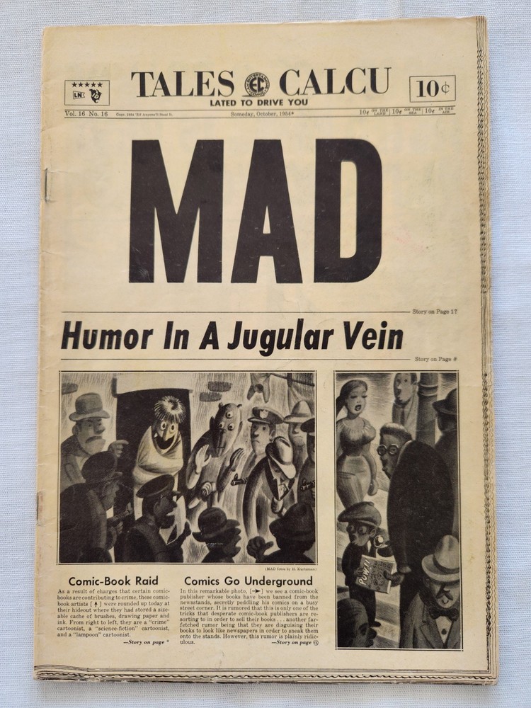 MAD #16 (1954) EC Comics “Humor in a Jugular Vein” Issue