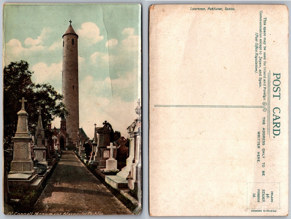 OConnell Monument Glasnevin Cemetery Dublin Ireland Postcard